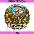 Sloth World 13 Survivors Design PNG