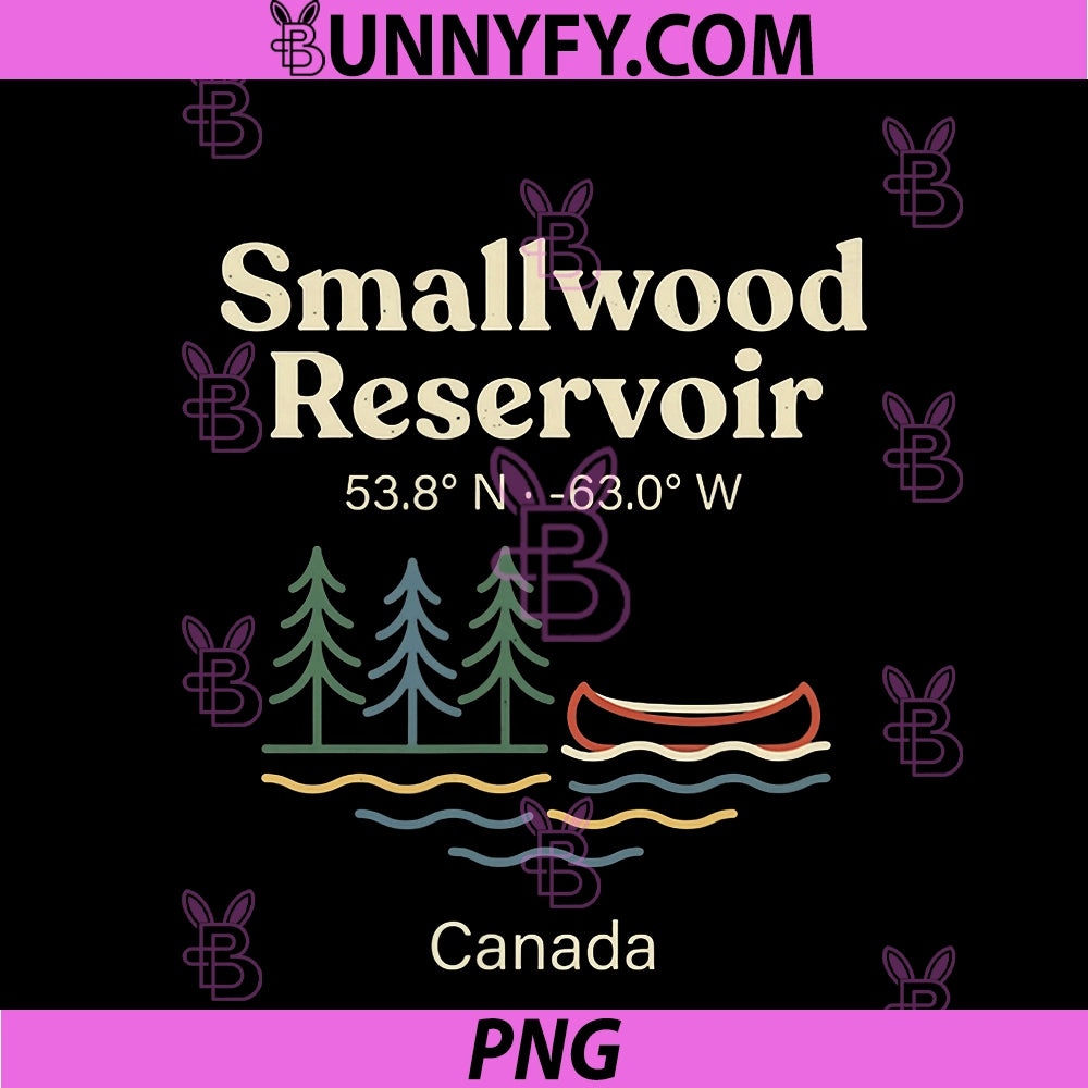 Smallwood Reservoir PNG, Canada Canoeing Coordinates Design PNG