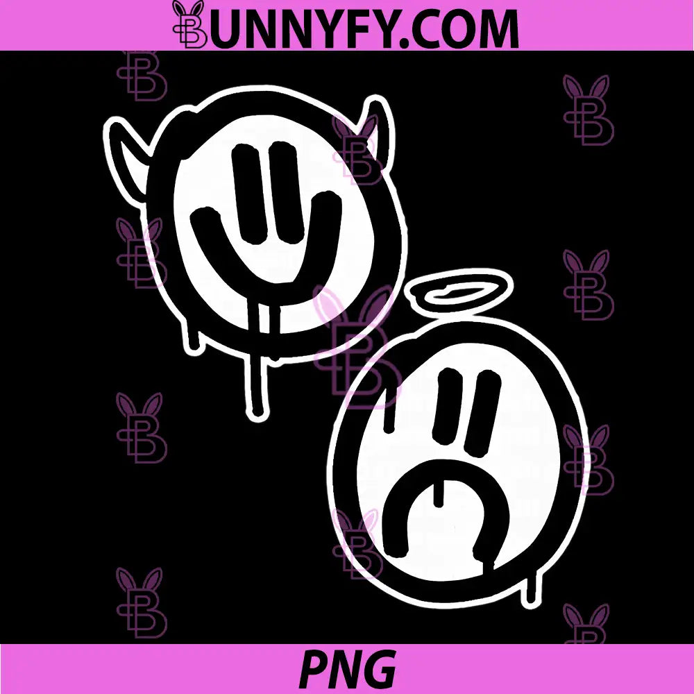 Smile Now Cry Later Angel Devil PNG, Happy Sad Faces PNG