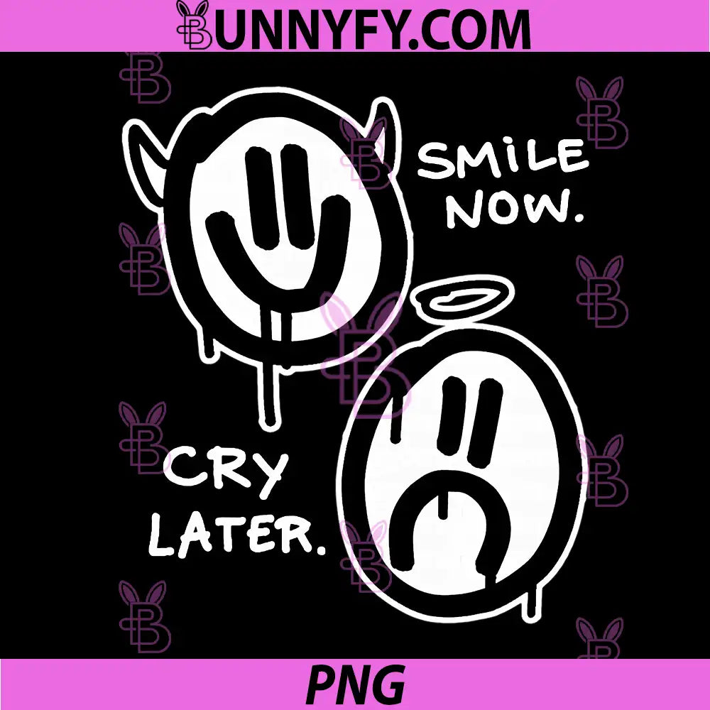 Smile Now Cry Later Angel Devil PNG, Sad Happy Faces Graffiti PNG
