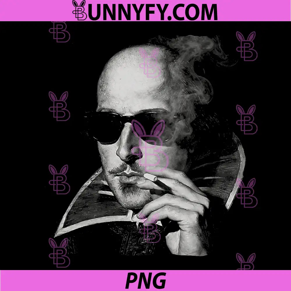 Smoking Shakespeare in Sunglasses PNG, Literary Figure Literature PNG