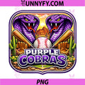 Snake Baseball PNG, Purple Cobras PNG