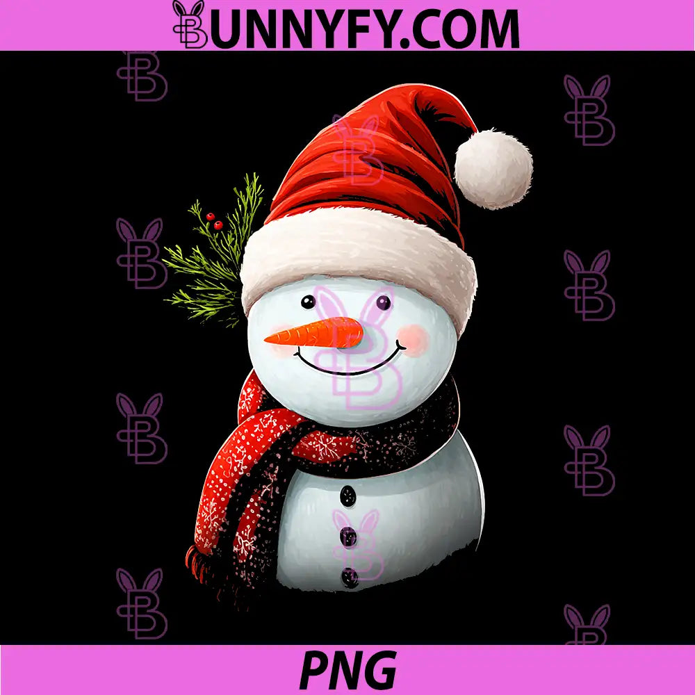 Christmas Snowman PNG, Winter Holiday Snowman Design PNG