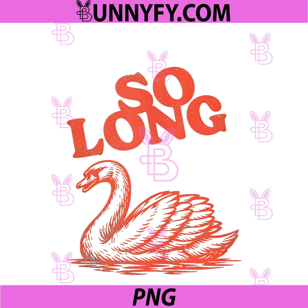 So Long Swan Retro PNG, Graphic PNG