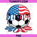 Soccer Ball Dripping US PNG, America Flag Patriotic 4th of July PNG