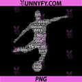 Football Player PNG, Soccer Action Silhouette Typography PNG