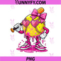 Softball Drip Ice Cream PNG, Game Day Softball Vibes PNG
