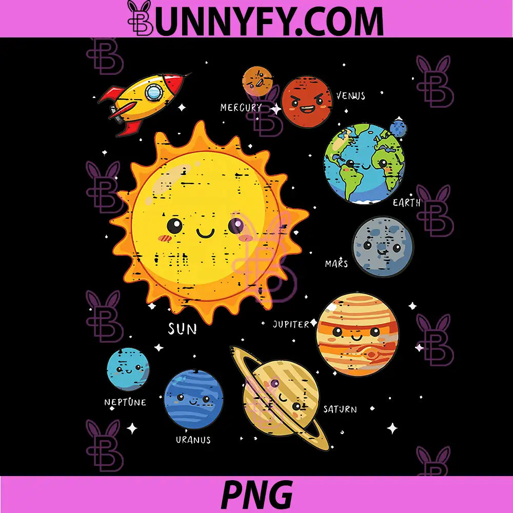 Solar System Sun PNG, Planets Rocket Space Galaxy PNG