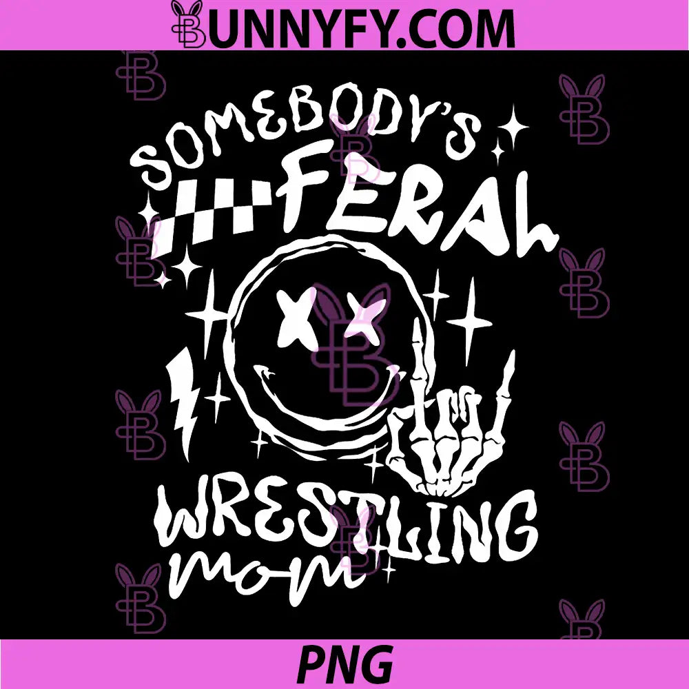 Somebody's Feral Wrestling Mom PNG, Retro Mama Life PNG