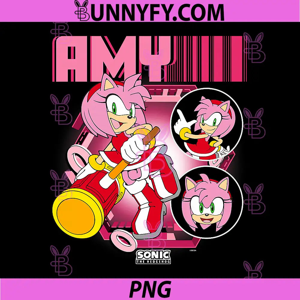 Sonic The Hedgehog PNG, Amy Rose Multi Pose Poster PNG