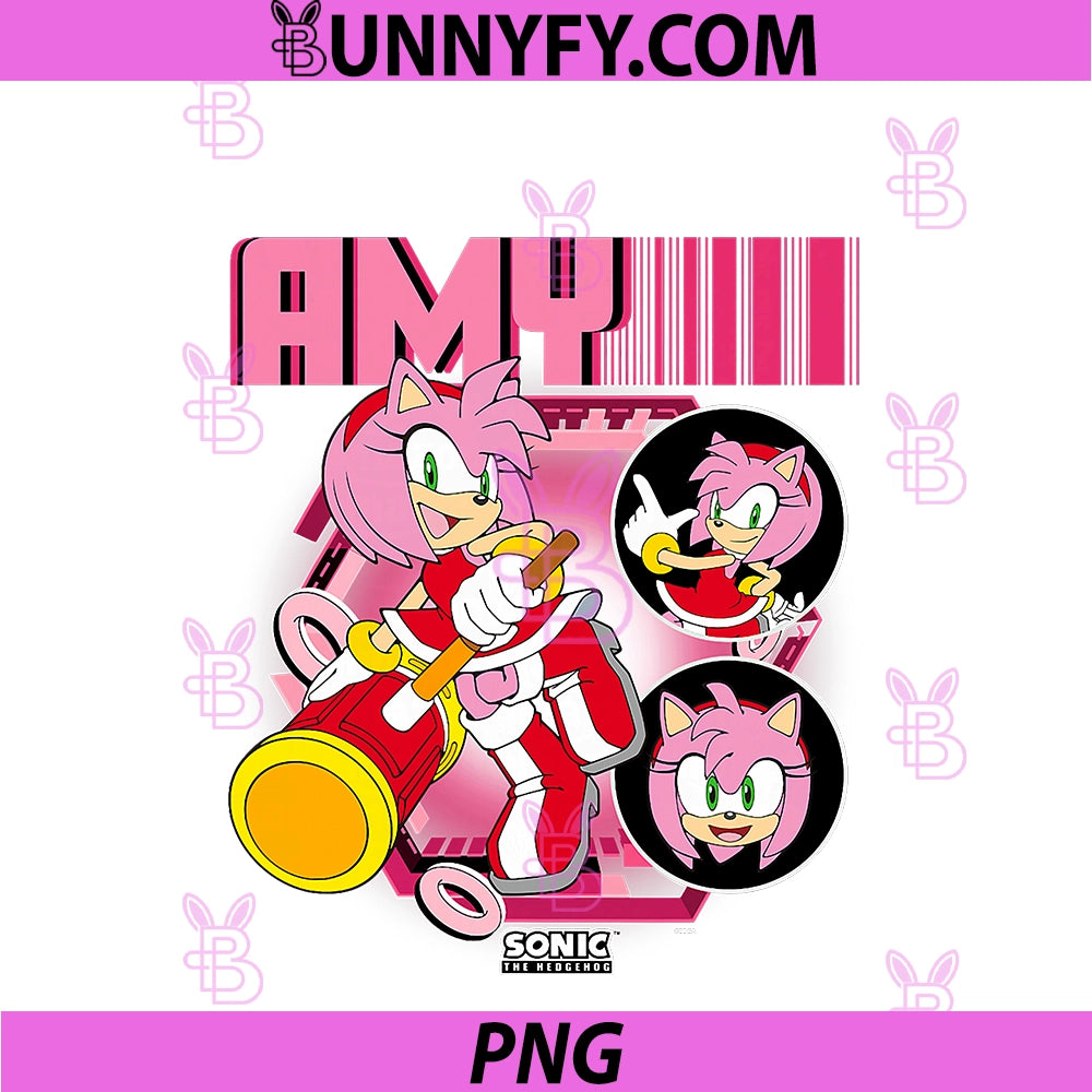 Sonic The Hedgehog PNG, Amy Rose Multi Pose Poster PNG
