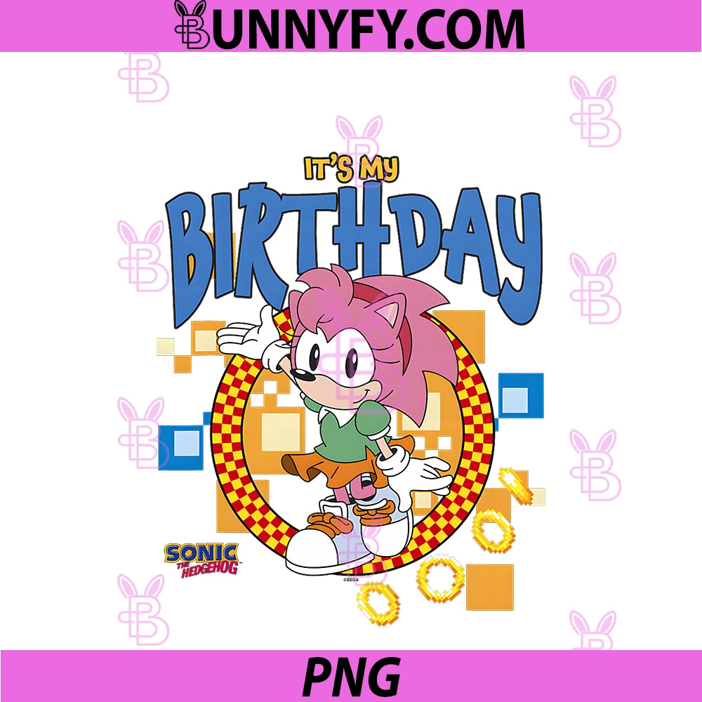 Sonic The Hedgehog PNG, Birthday It's My B-Day Amy Rose PNG
