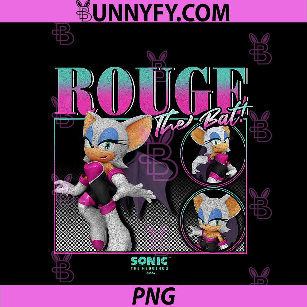 Sonic The Hedgehog Rouge The Bat PNG, Vintage Portrait PNG