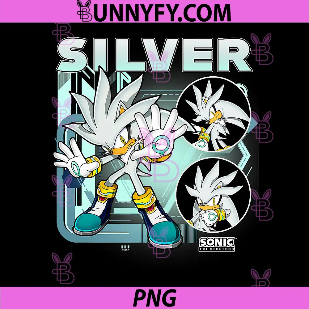 Sonic The Hedgehog PNG, Silver Multi Pose Poster PNG