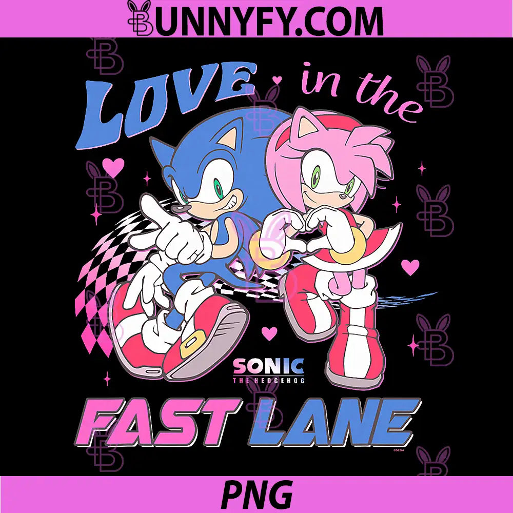 Sonic The Hedgehog PNG, Valentine's Day Love in The Fast Lane PNG
