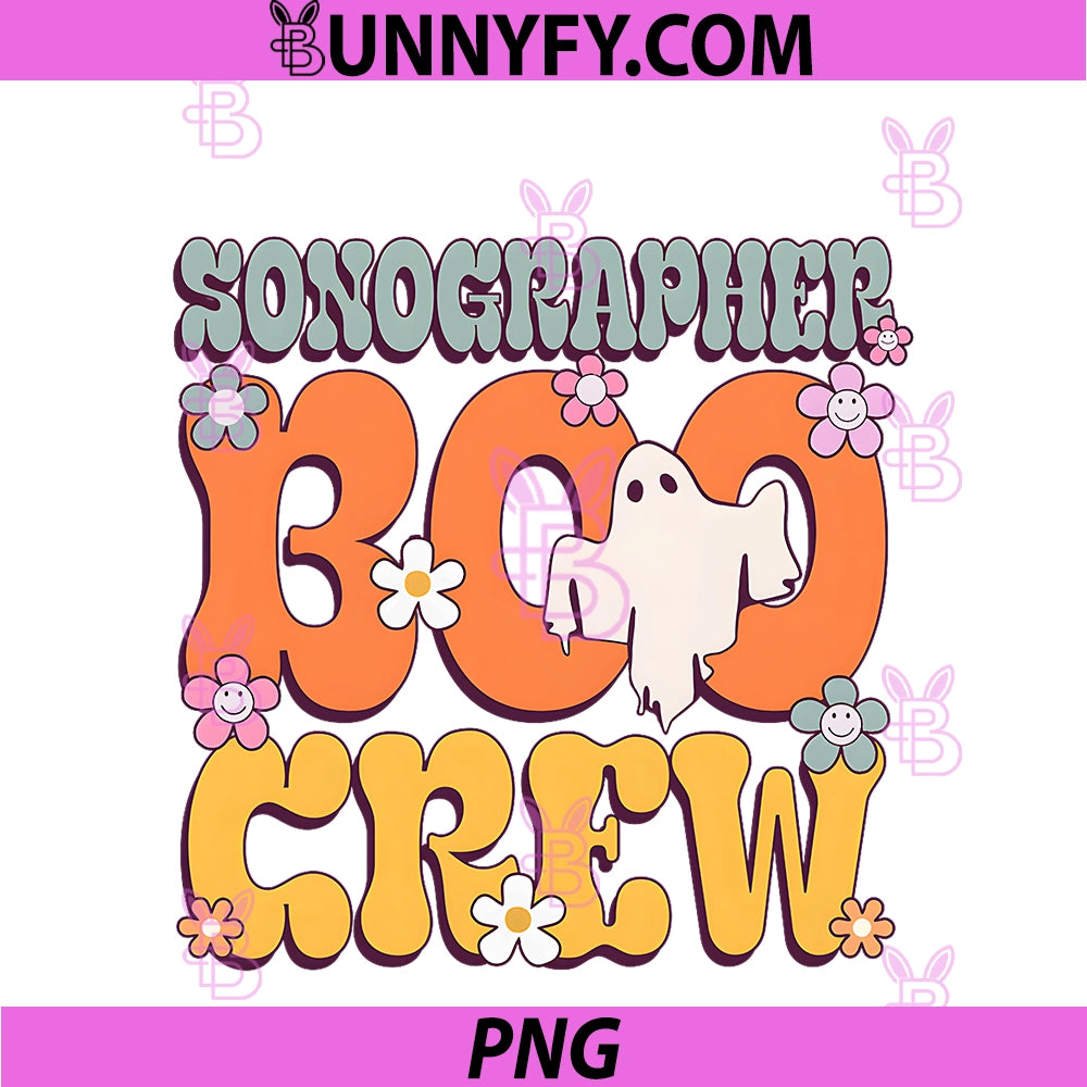 Sonographer Boo Crew PNG, Halloween Ghost PNG