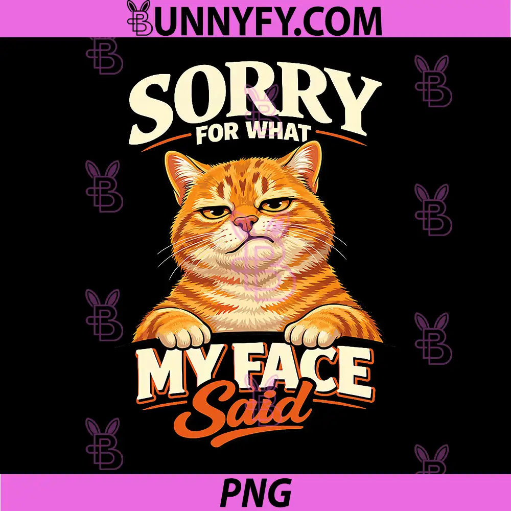 Sorry for What My Face Said PNG, Introvert Cat Funny Exchange Gag PNG
