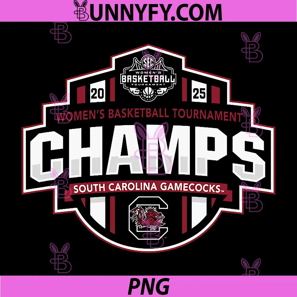 South Carolina Gamecocks PNG, Basketball 2025 SEC Champs PNG
