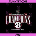 South Carolina Gamecocks Women's PNG, Basketball SEC Champs 2025 PNG