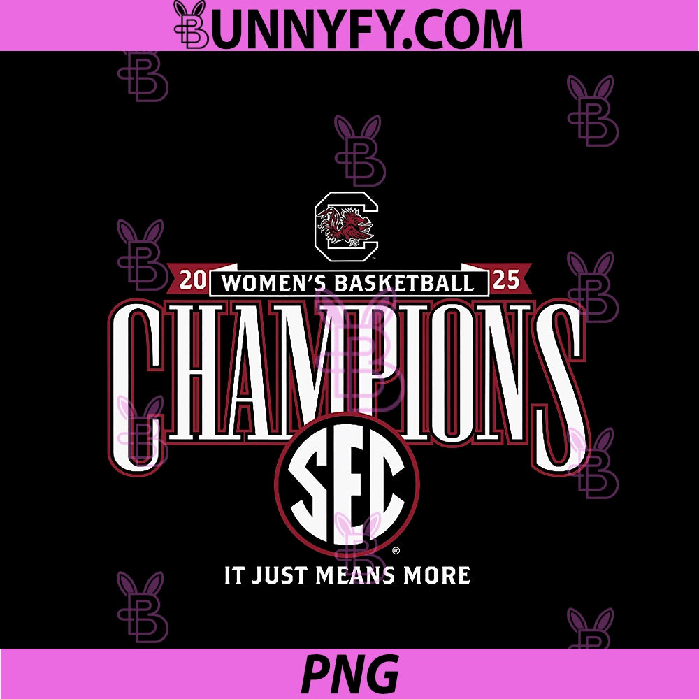 South Carolina Gamecocks Women's PNG, Basketball SEC Champs 2025 PNG