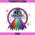 Space Alien UFO Neon Lights PNG, Rave Alien Lovers PNG