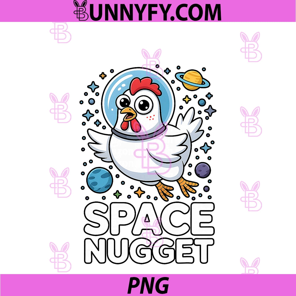 Space Nugget PNG, Funny Astronaut Chicken Humor PNG