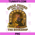 Speak Friend And Enter Bookshop Magic PNG, Cute Cat Wizard Bookstore PNG