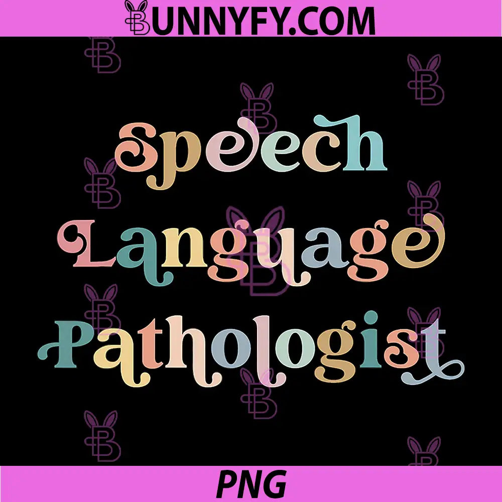 Speech Language Pathologist PNG, Colorful Script SLP Therapy Graphic PNG