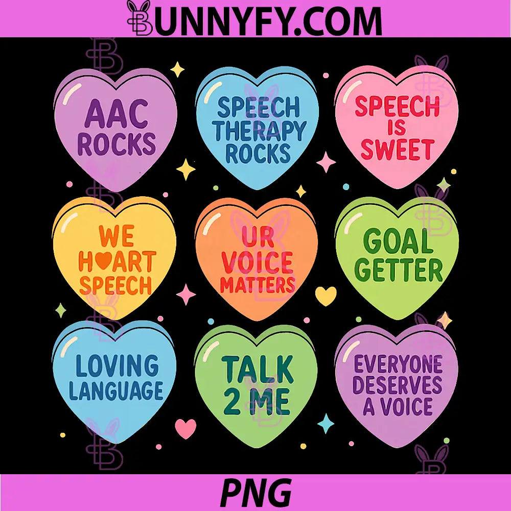 Speech Therapy Language PNG, Pathologist Autism Hearts Valentines PNG