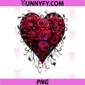 Spiral Original Bleeding PNG, Heart Gothic Roses PNG