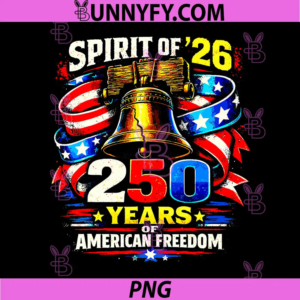Spirit of 26 Patriotic 250th PNG, America Anniversary Design PNG