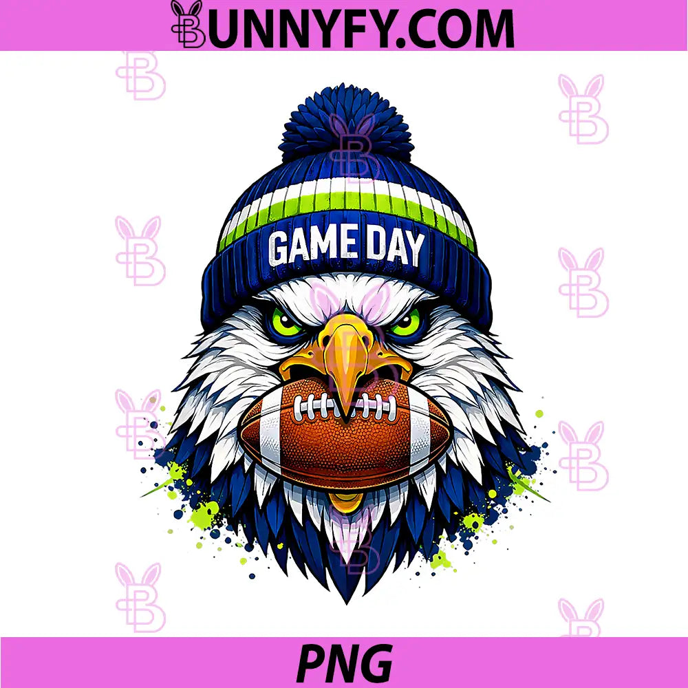 Game Day Eagle Football Mascot PNG, Sports Fan Bird Art PNG