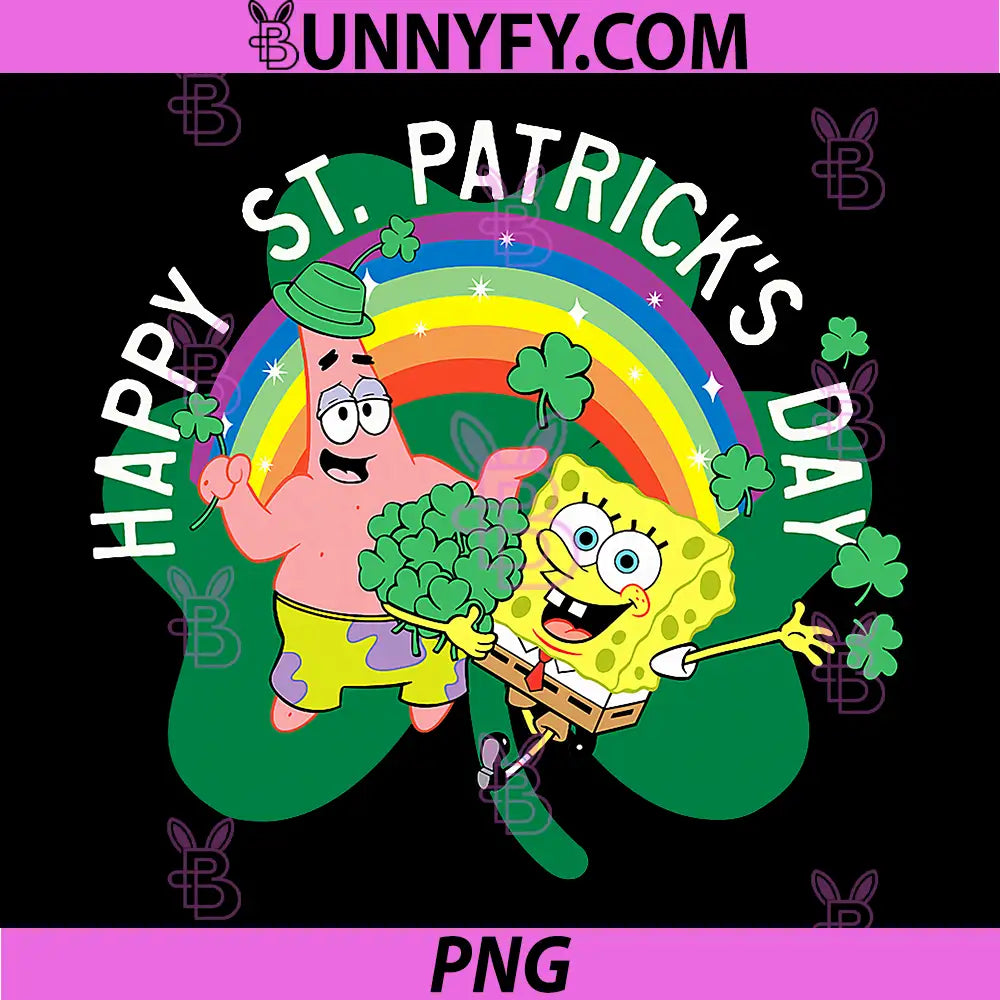 Spongebob Squarepants PNG, St. Patrick_s Day Holiday Duo Portrait PNG