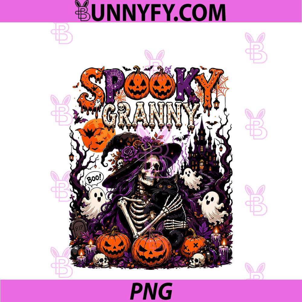 Spooky Halloween Granny Horror Skeleton As PNG, Witch Boo Ghost PNG