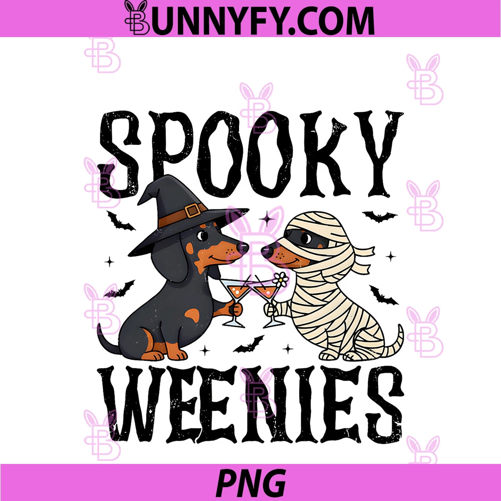 Spooky Weenies PNG, Funny Halloween Dachshund Dogs PNG