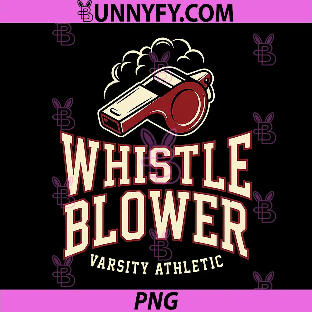 Whistle Blower Varsity Athletic Coach Design PNG, Sports Referee Whistle Signal PNG