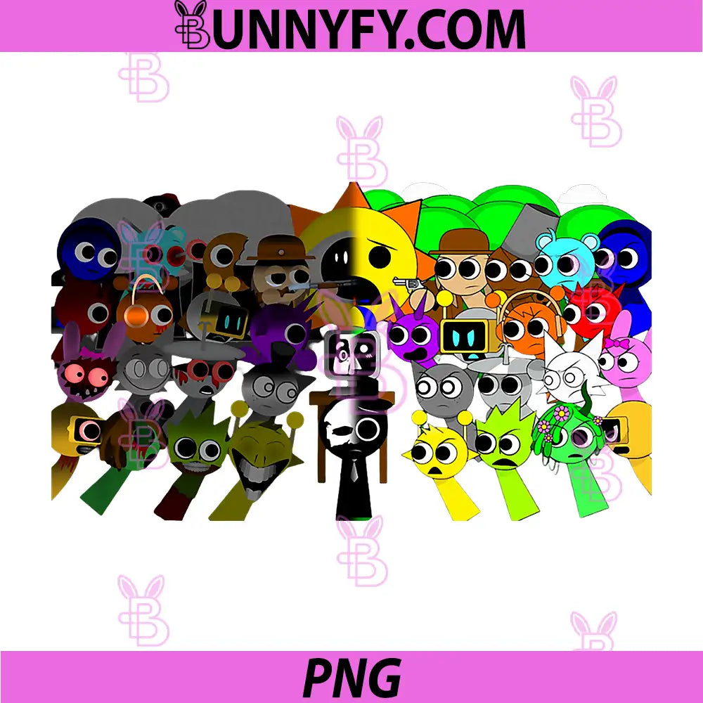 Sprunky Fight PNG, Simon Jevin Funbot Oren Pinki Tunner PNG