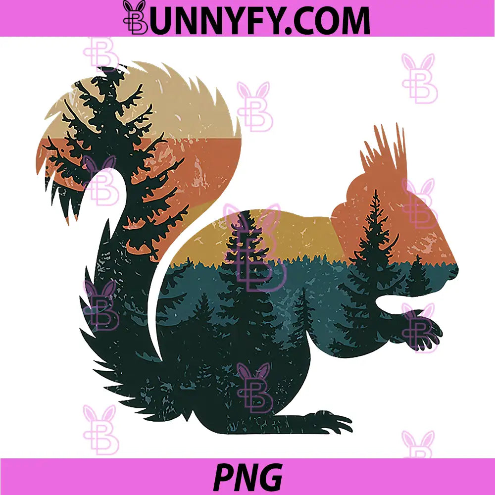 Squirrel Hiking Camping Forest Design PNG, Rustic Outdoor Nature Animal PNG