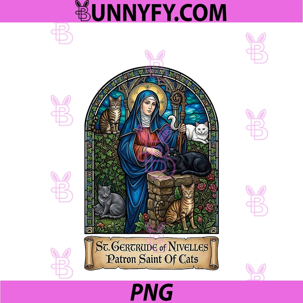 St. Gertrude Of Nivelles PNG, Patron Saint Of Cats PNG