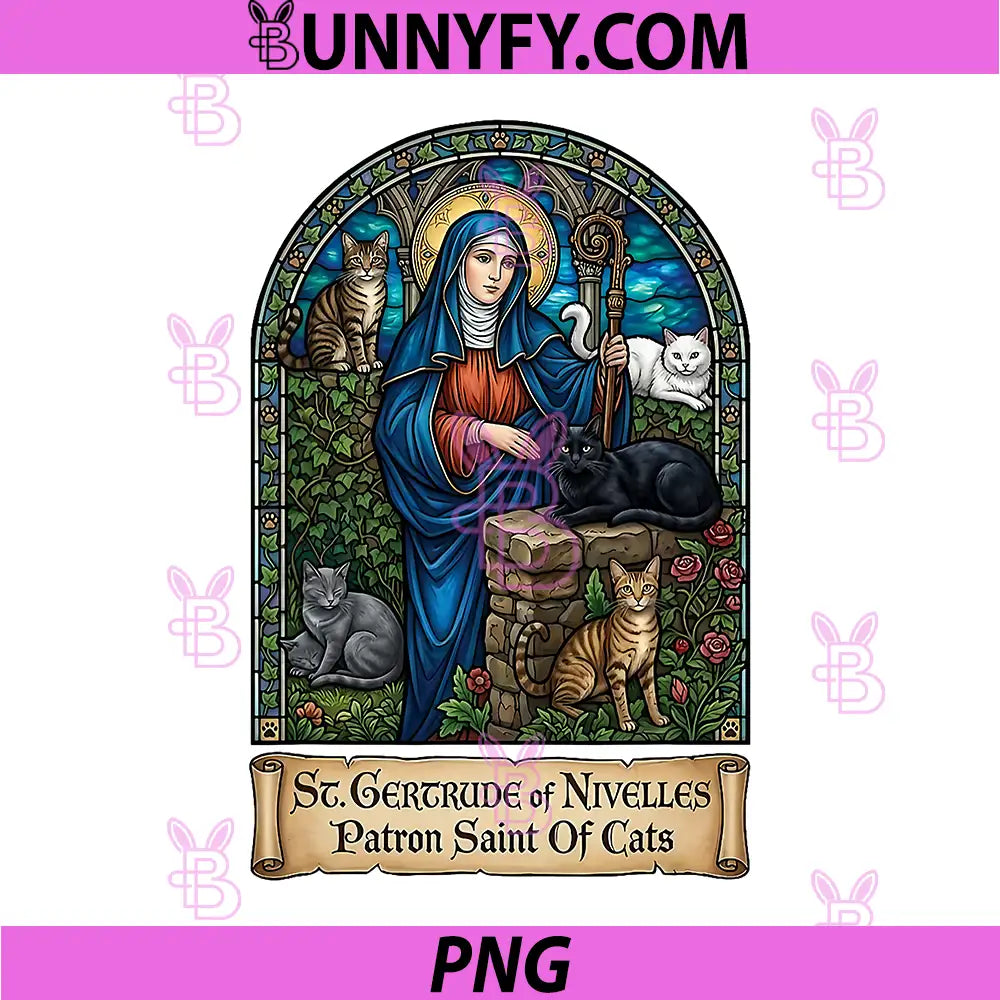 St. Gertrude of Nivelles PNG, Patron Saint of Cats PNG