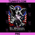 St. Michael Defend America PNG, Archangel Patriot USA Flag PNG