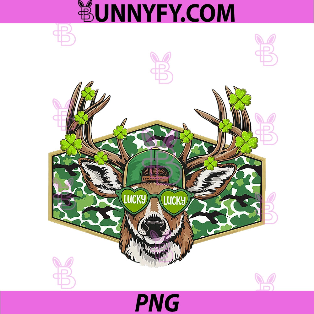 St. Patrick’s Day Buck Camo Deer Retro PNG, Hunting Cap PNG