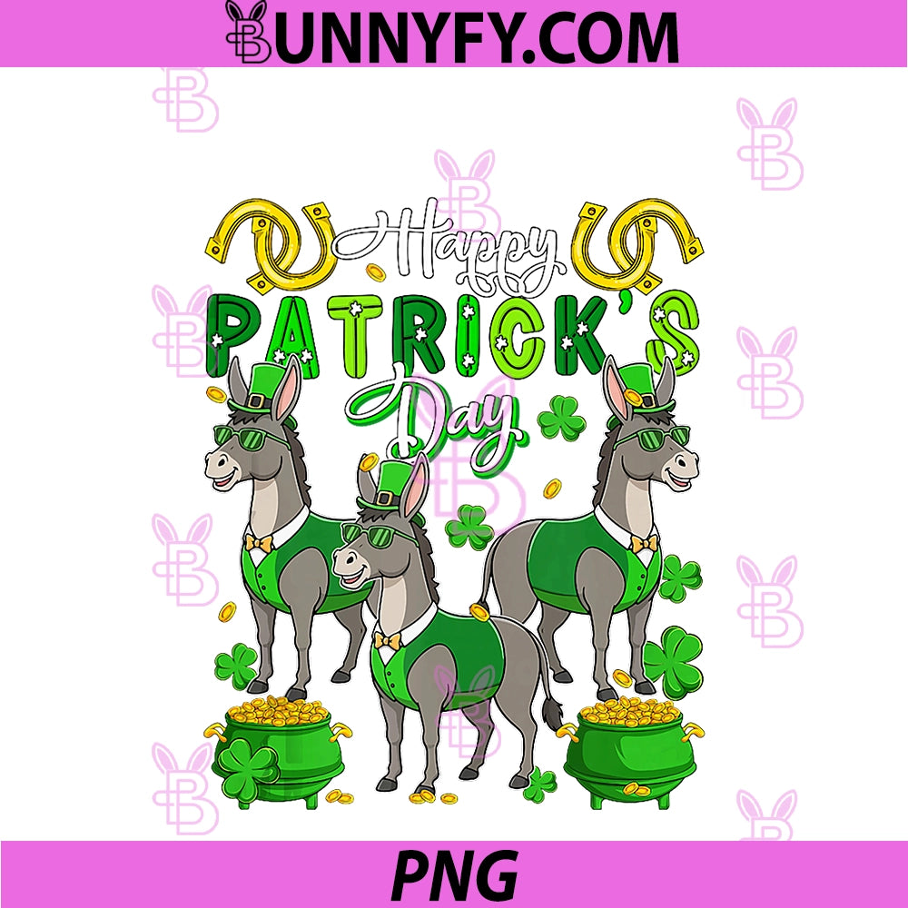 St. Patrick's Day PNG, Mules Shamrocks Coins Irish Farmer Kids PNG