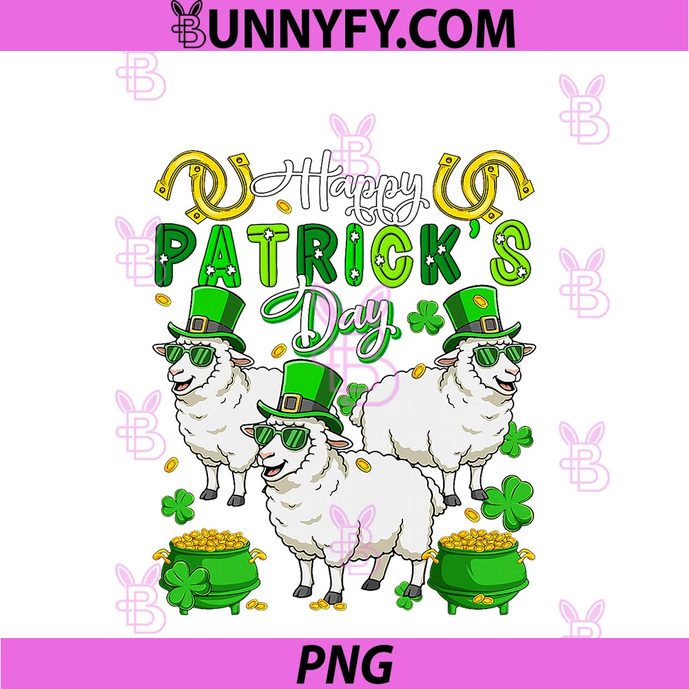 St. Patrick's Day PNG, Sheeps Shamrocks Coins Irish Farmer PNG