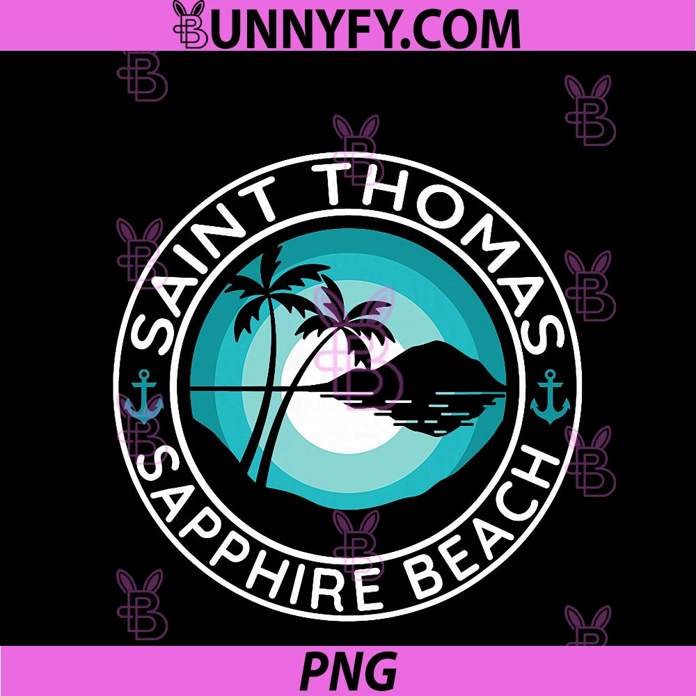 St. Thomas - Sapphire Beach PNG, Retro Beach PNG