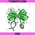 St Patrick's Day Nurse Coquette Bow PNG, Stethoscope Girl Women PNG