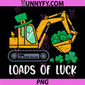 St Patricks Day Excavator PNG, Loads Of Luck PNG, Saint Paddys Truck PNG