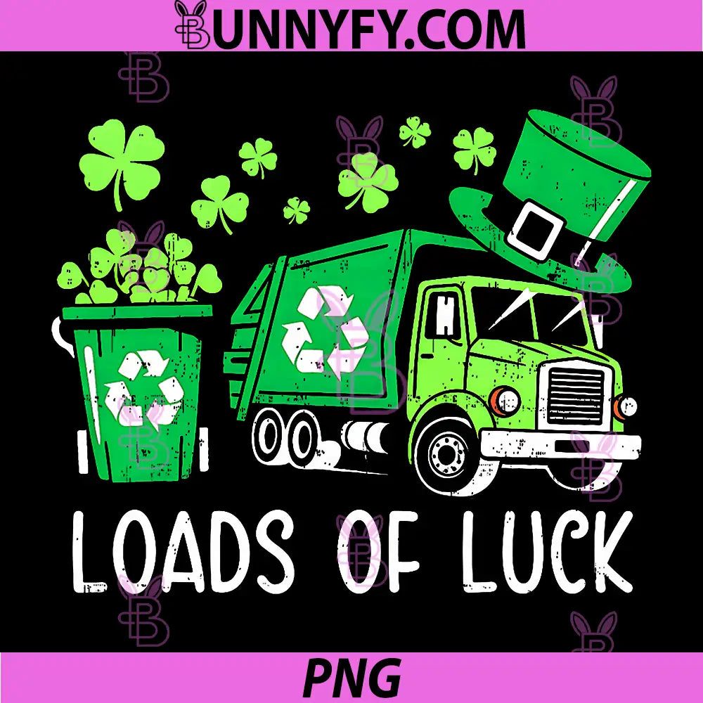 St Patricks Day Garbage Truck PNG, Load of Luck PNG