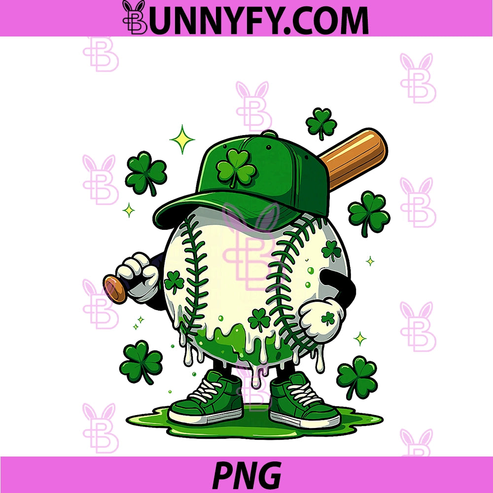 St Patricks Day Ice Cream PNG, Baseball Drip PNG