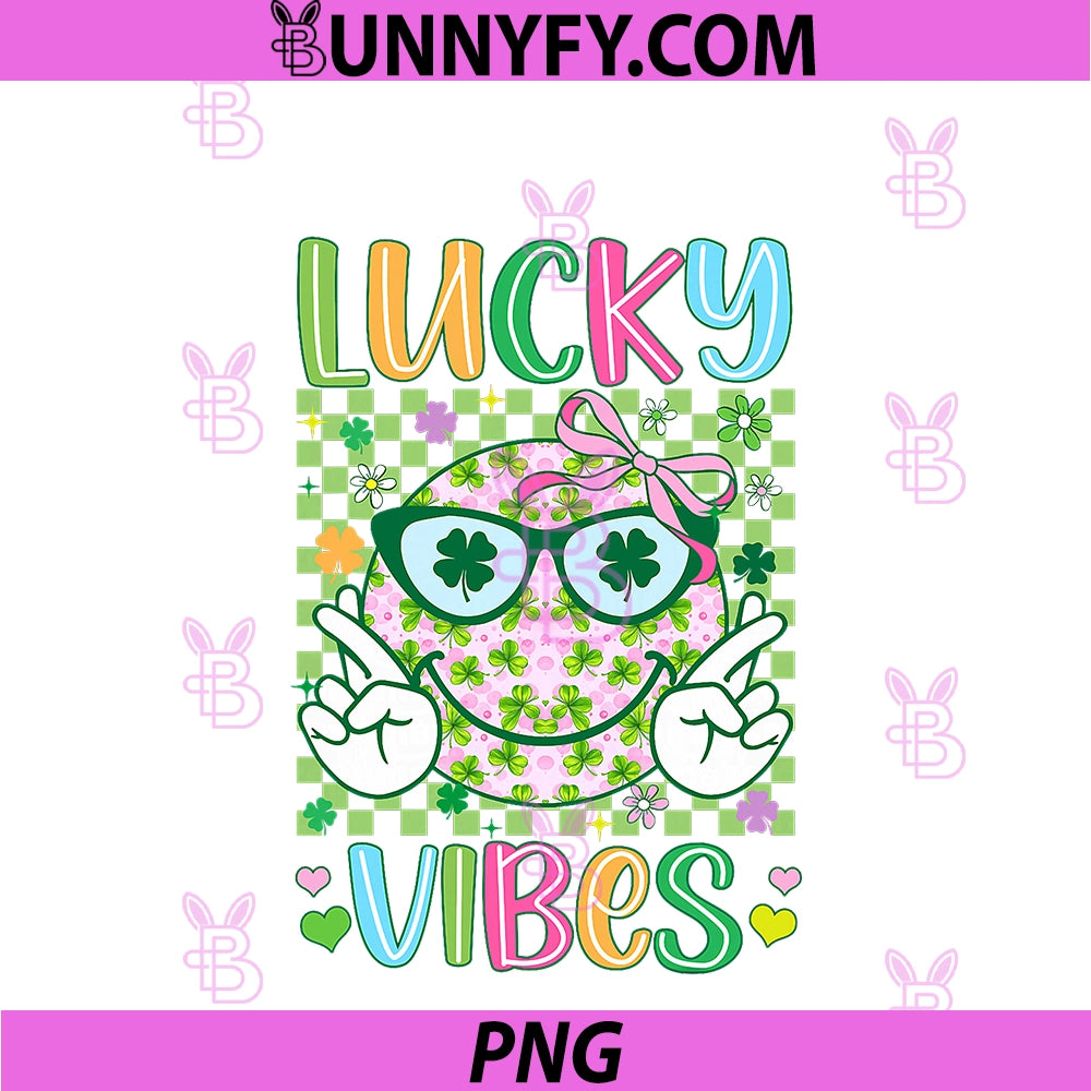 St Patricks Day Lucky Vibes PNG, Shamrock PNG